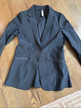 Athleta Black Tailored Blazer with Zip Pockets